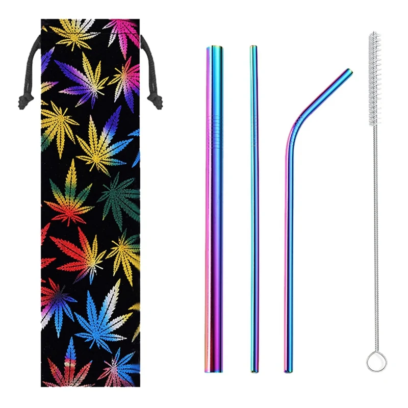 New Stainless Steel Tableware Set With Bundle Pocket Portable Spoon Chopsticks Fork Straw Brush