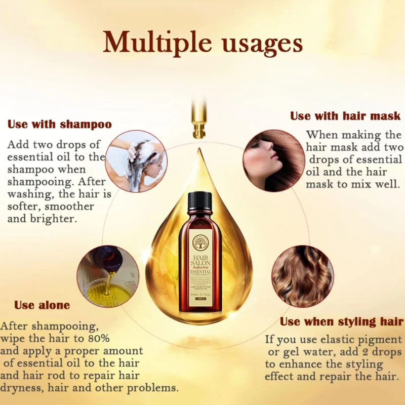 No Wash Hair Care Essential Oil Moisturizing Anti-drying Anti-fork Hair Nourishing Oil miracle hair treatment