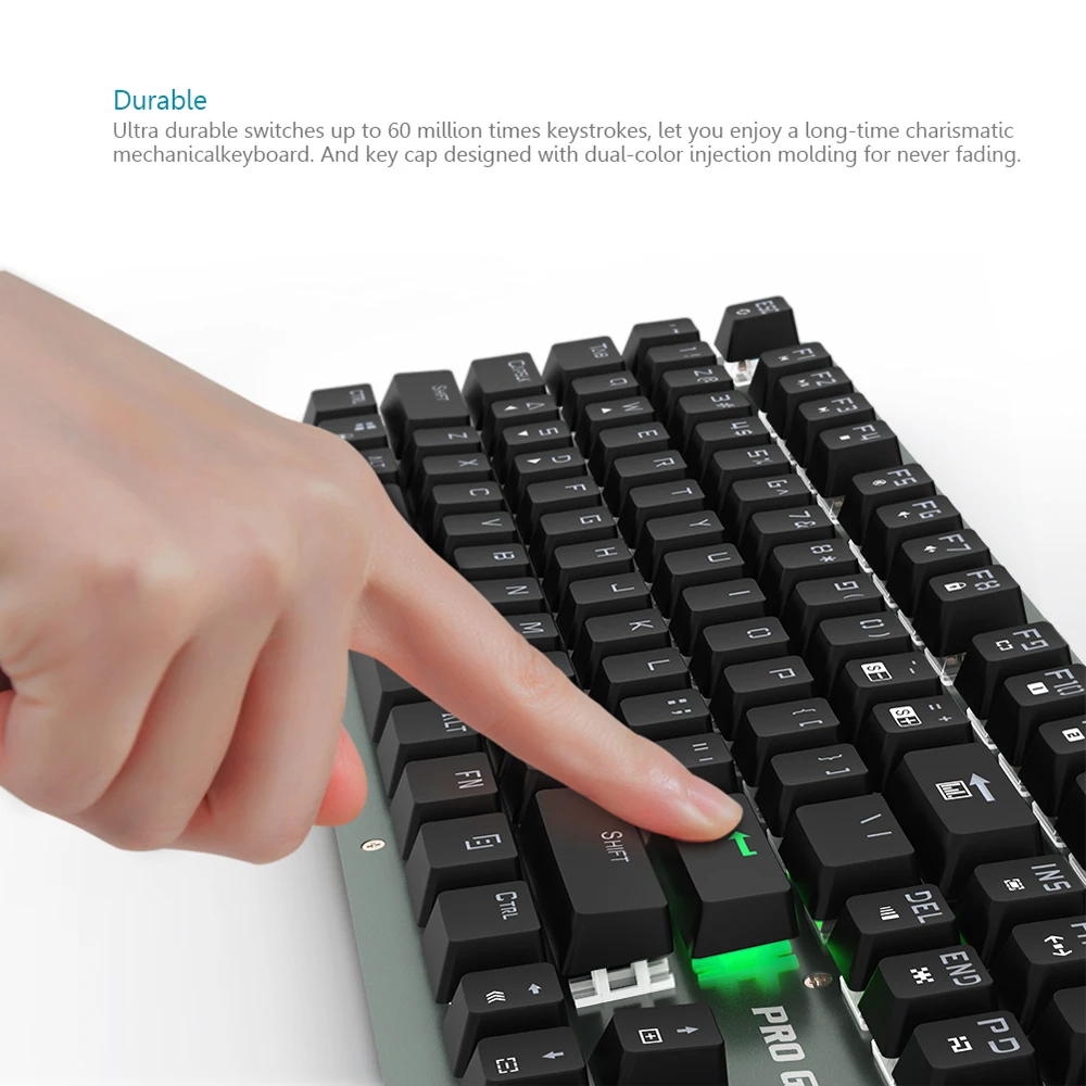 Механическая игровая макро клавиатура Arealer Roarer 104 клавиш RGB синие переключатели