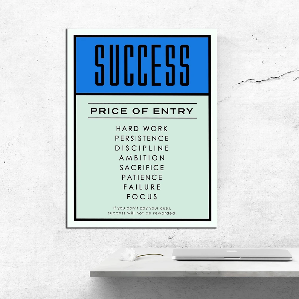 

Success Price Of Entry Alec Monopolyingly Canvas Prints Picture Modular Paintings For Living Room Poster On The Wall Home Decor