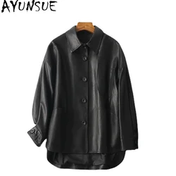AYUNSUE Genuine Sheepskin Jacktes Woman Real Leather Coats Famale Loose Korean Autumn Outerwear Ladies Casacas Para Mujer SQQ80