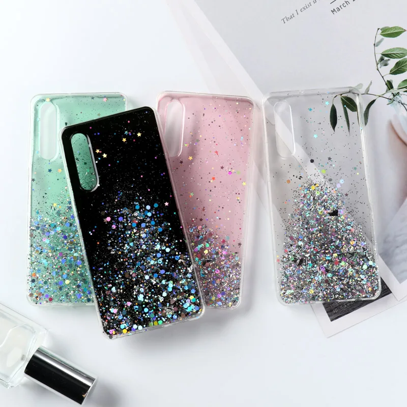 LCHDA 2 in 1 Glitter Silicone Case For Huawei Mate 20 Lite,Bling Sparkle Diamond Rhinestone Bumper Cute Luxury Sparkle Shockproof Protective Girl Women Cover with Screen Protector,Rose Gold 