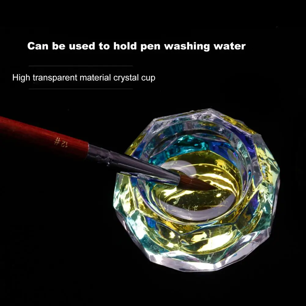 Nail Art Dappening Dish Container Nail Paint Glass Cup Acrylic Liquid Powder Dappen Crystal Plate Bowl for Salon