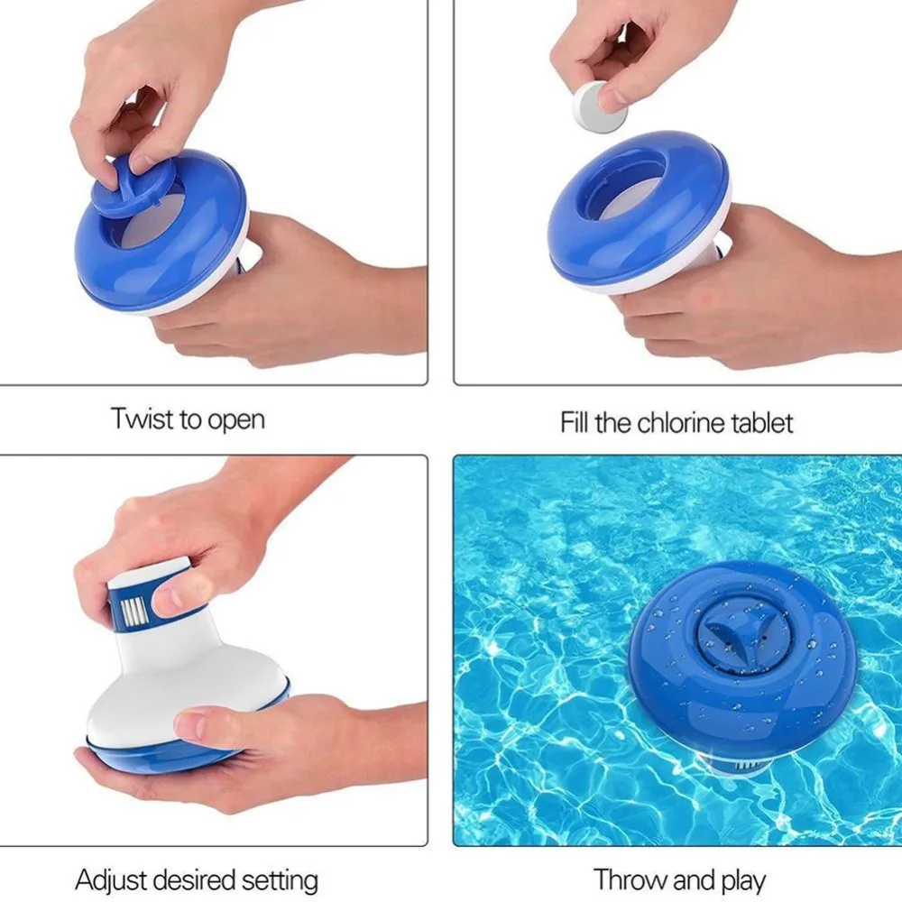 Hot Useful 1 Bottle Multifunction Swimming Pool Hot Tub Spa Chlorine Tablets Floating Chlorines Dispenser