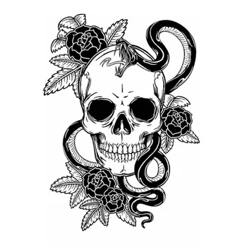 

Rose Snake Skull Sticker Punk Death Decal Devil Name Car Art Wall Decals Decor Mural Rock Decal