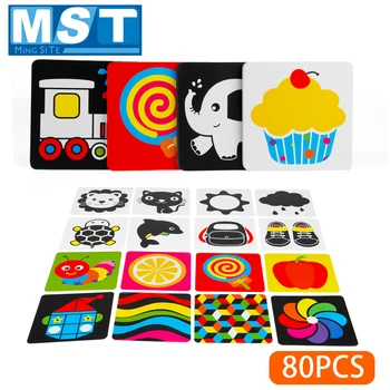 

Baby Toy Learning Color Card Black White Visual Card High Contrast Book Visual Excitation Early Educational Toys For Children