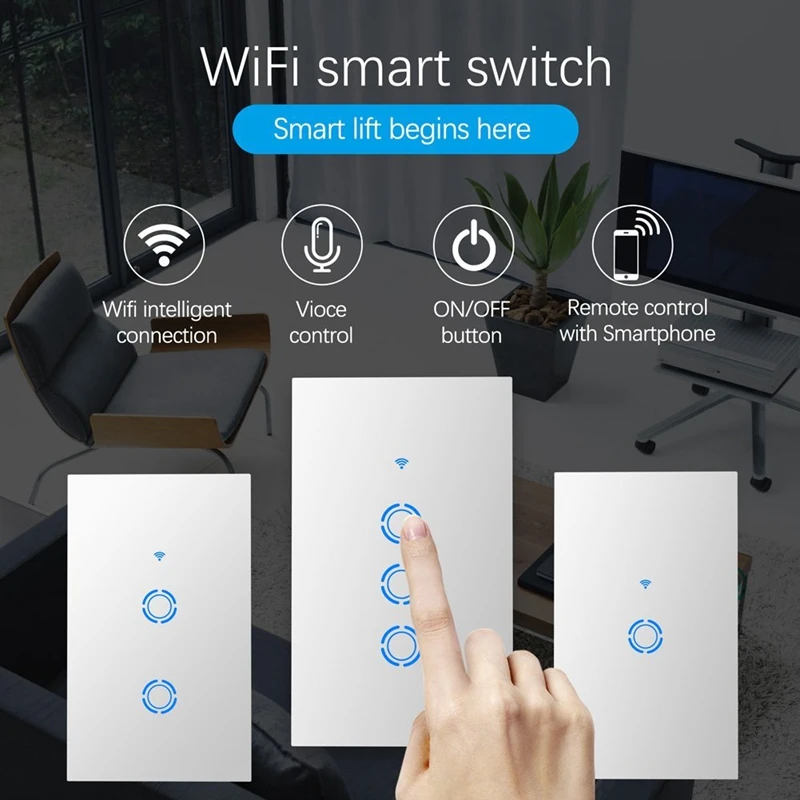 Wi-Fi светильник, умный настенный Голосовое управление, сенсорное управление и приложение, дистанционное управление, Функция синхронизации, совместимая с Amazon Alexa