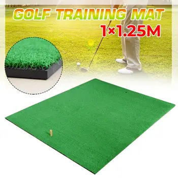 

Golf Practice Grass Mat 1.25x1m Indoor Training Hitting Pad Backyard With Rubber Tee Outdoor Golf Training Aids Accessories