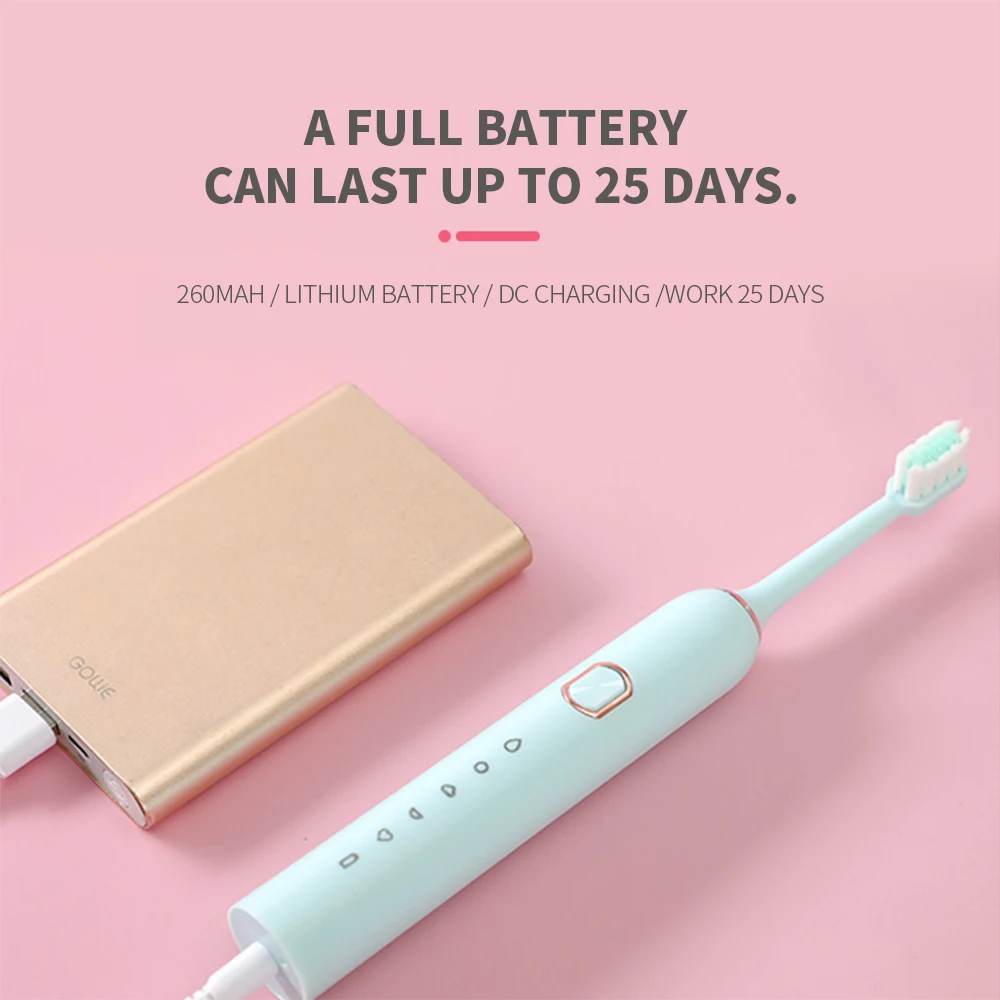 Intelligent Automatic Electric Toothbrush Adult 5 Modes Tooth Brush USB Charging Waterproof Tooth Whitening tooth Heads Set Intelligent Automatic Electric Toothbrush Adult 5 Modes Tooth Brush USB Charging Waterproof Tooth Whitening tooth Heads Set