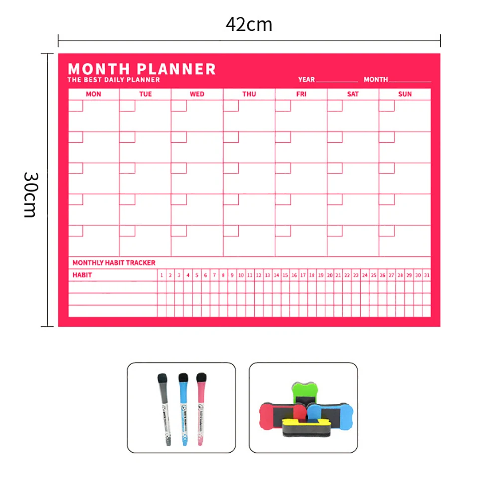 Магнитная стираемая доска для сообщений, ежемесячный недельный планировщик, календарь, наклейка, классная доска, школьная стенка, бизнес-офис, календарь для совещаний