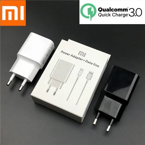 Адаптер быстрой зарядки Xiao mi 9 quick charge QC 3,0 EU usb type c для mi 8 9 se 9t mi x 2 3 Red mi note 7 mdy-08-ei - Тип штекера: With Package