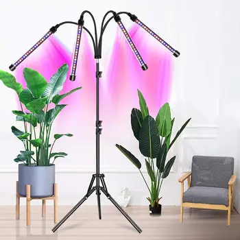 

80W LED Grow Light 80PCS LED Beads With Tripod Stand Floor Grow Light For Plants Greenhouse Vegetable With Remote Controller