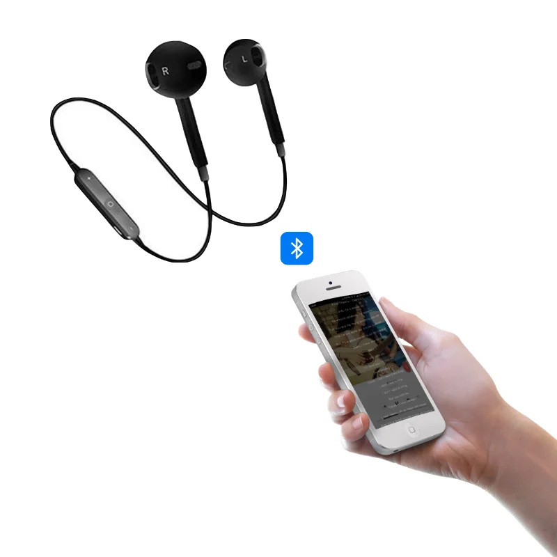 S6 спортивные шейные беспроводные наушники Bluetooth наушники для телефона с микрофоном наушники для iPhone Xiaomi samsung huawei