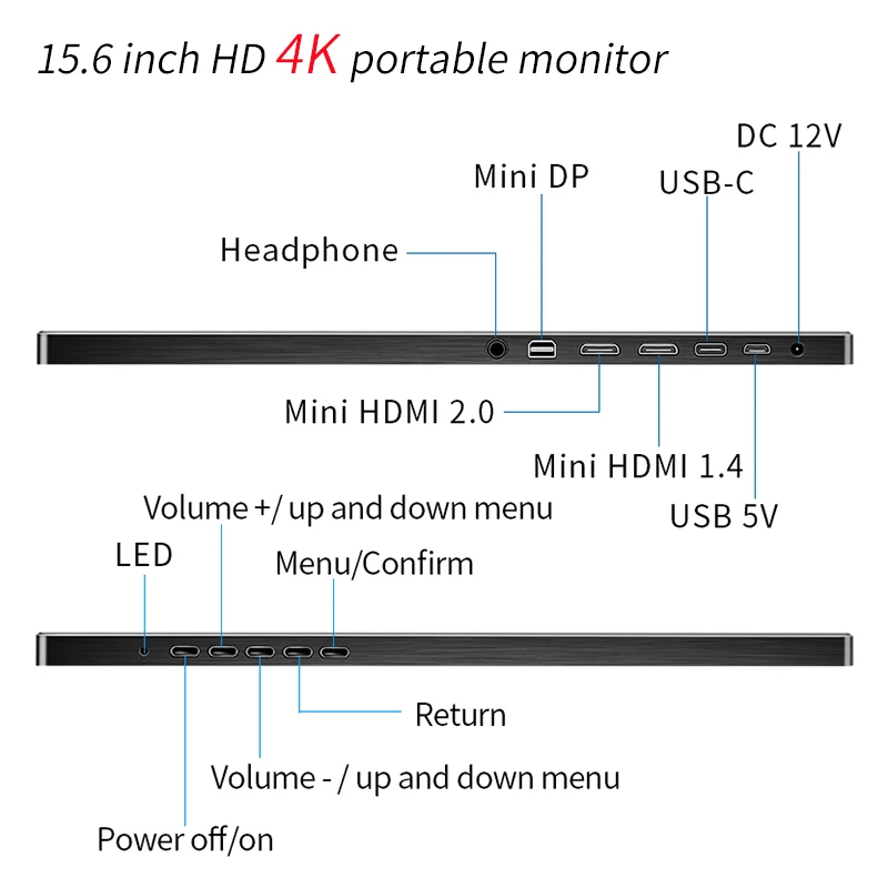 PC Ʈ  PS4 ġ XBOX 1080P ӿ , 4K ޴ , 15.6 ġ, 3840X2160 IPS LCD ÷, HDMI DP Ÿ-C