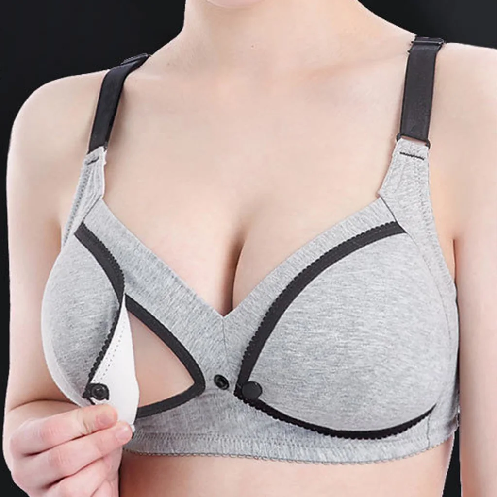 Sujetador de maternidad para lactancia, almohadillas sin cables delanteras abiertas para embarazo, ropa interior de lactancia, alimentación cómoda para bebés