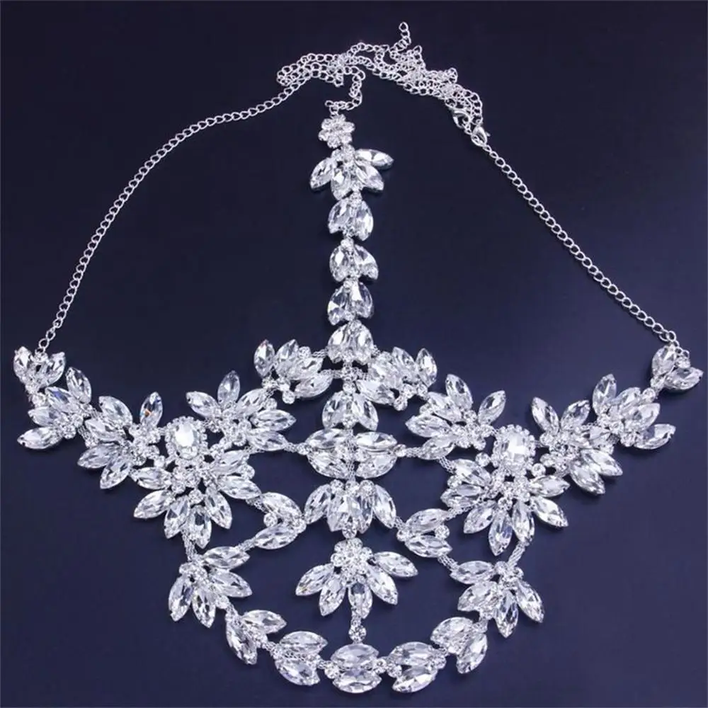 Sexy Exaggerated Rhinestone Ladies Fashion Mask Halloween Shiny Crystal Masquerade Mask Party Jewelry Accessories Face Chain