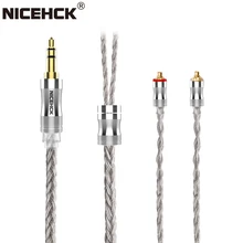 Nicehck C24 3 atualização fio 24 núcleo banhado a prata cobre fone de ouvido cabo 3.5mm/2.5mm/4.4mm mmcx/nx7/qdc/0.78 2pin para ST 10s ytao