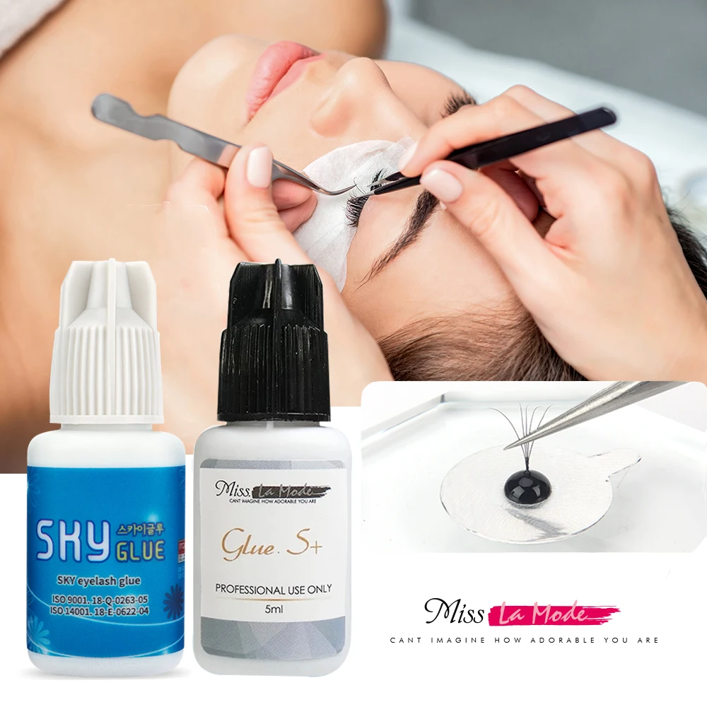 Misslamode Eyelash Extension Glue Fast Drying Eyelash Black Glue Eyelashes Professional glue Last Over 6-7Weeks