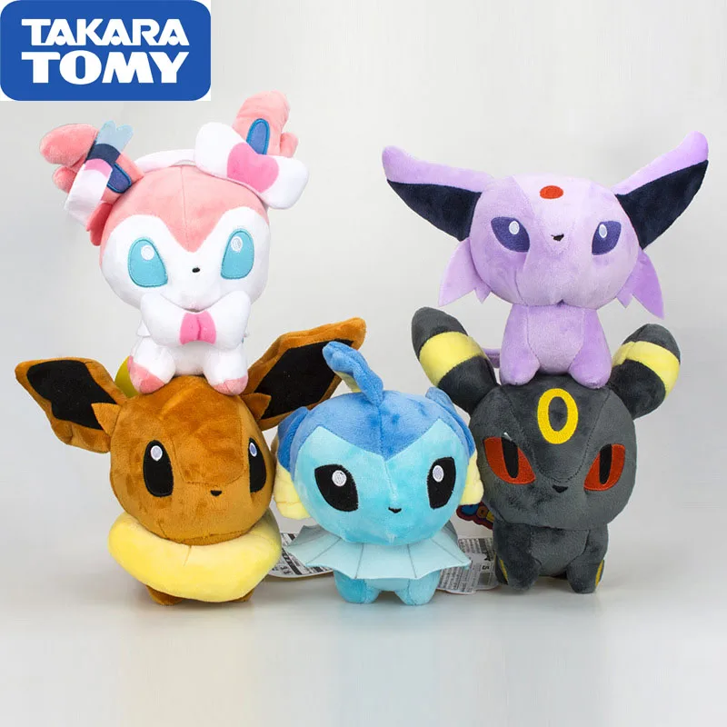 Takara Tomy Pokemon ребенок Пикачу Vaporeon Eevee плюшевые игрушки Jigglypuff для детей|Персонажи