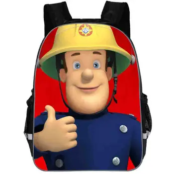 

Cartoon Fireman Sam Backpacks Teenage Boys Girls School Bags Shoulder Bag Orthopedic Bagpack Mochila Escolar Kids gift