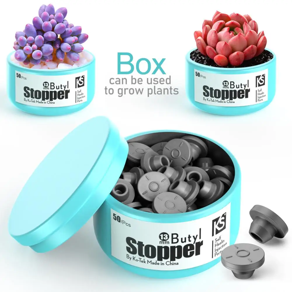 Butyl Stoppers Mushroom 13 MM 50 pcs For Glass Vial and Liquid Culture Jars Can Be Sterilized by Steam and Repeated Used chemistry condenser