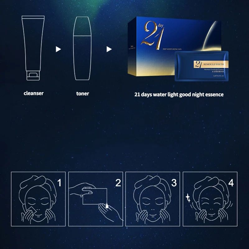 Ампульная эссенция 21 день Aurora Good Night сужение пор отбеливание увлажнение