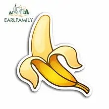 EARLFAMILY 13cm x 13cm Peeled Banana Fruit Funny Car Stickers Bumper Trunk Truck Graphics Vinyl JDM Waterproof Anime Graphics