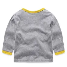 Осенняя одежда для мальчиков детская одежда в Корейском стиле Осенняя детская футболка с длинными рукавами Базовая рубашка для малышей 009