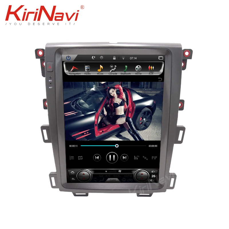 KiriNavi вертикальный экран Tesla style 12," Android 8,1 автомобильный Dvd мультимедийный плеер для Ford Edge Автомагнитола 4G 2009