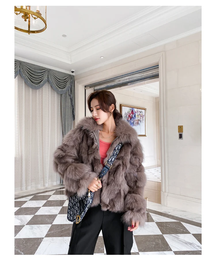 2021 New Autumn And Winter Fur Coat Women's High-Quality Fox Fur Coat Plus Size Thick Warm Short Coat Women Parkas