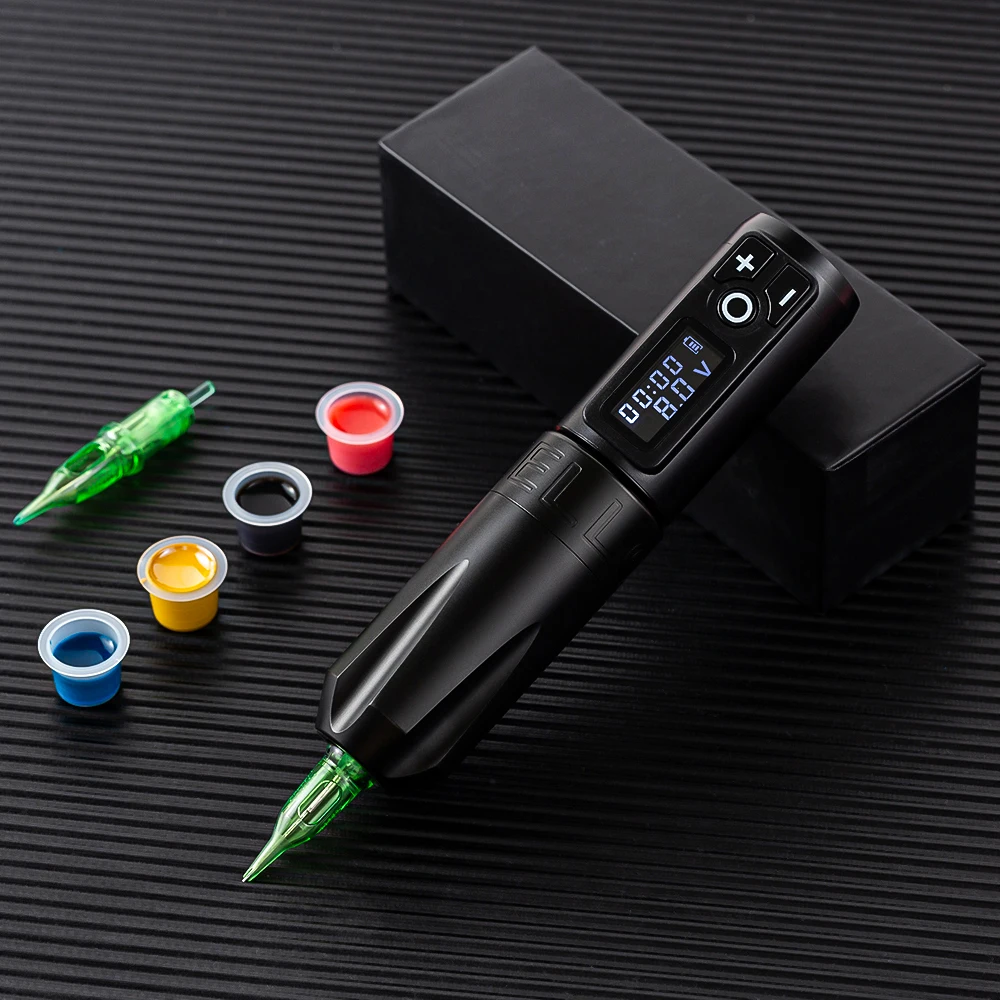 Ambition Trident Portable Wireless Tattoo Pen Machine Lithium Battery Power Charge Supply 1950mAh LED Display Tattoo Equipment images - 6