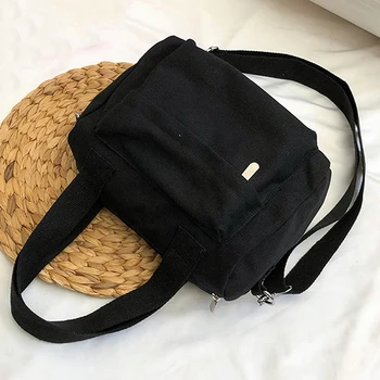 

LKEEP New Women's Solid Color Portable Canvas Bag Simple Capacity Shoulder Casual Tote Ladies Shopping Bags 4 Color Wholesale