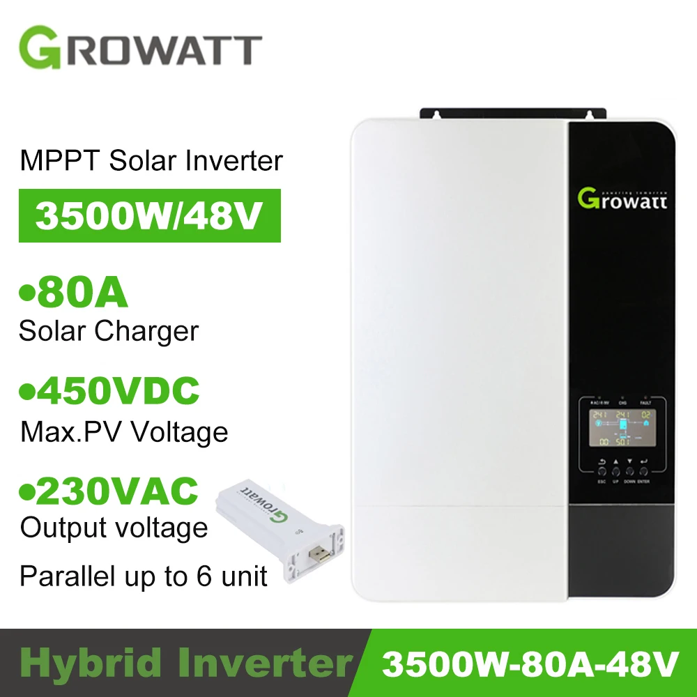 Growatt Mppt 80a 3500w 48vdc 230v Off Grid Solar Charger Inverter Max