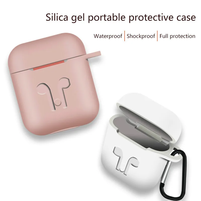 Силиконовый Bluetooth беспроводной чехол для наушников Защитный AirPods кожи Аксессуары