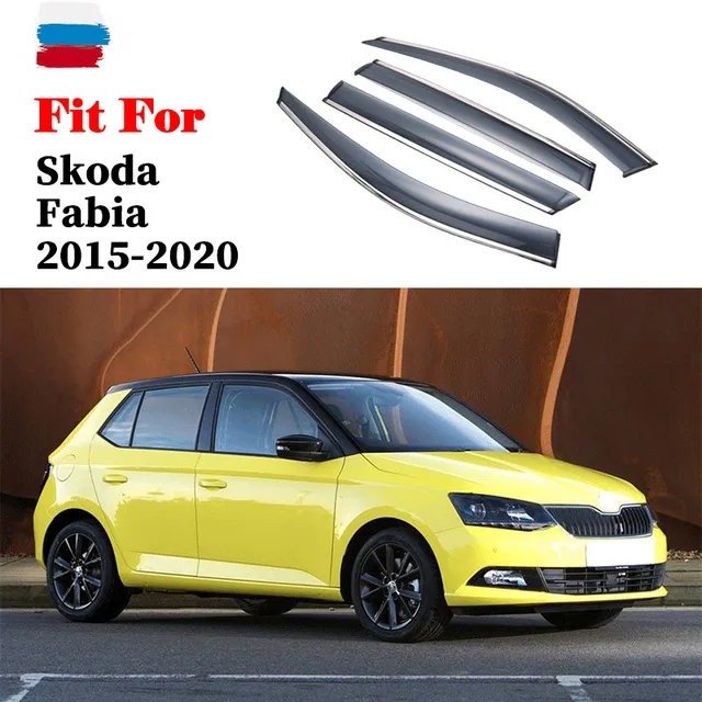 Car Accessories For Skoda Fabia 2015-2020 Car Window Visor Covers Vent  Shade Rain shield Guard Deflector Awnings Shelters - AliExpress