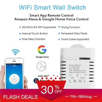 

WiFi Smart Home Switch Work with Amazon Alexa Google Home Timing Schedules Smart Scene 16A 3520W APP Remote Control DS35DIFODA