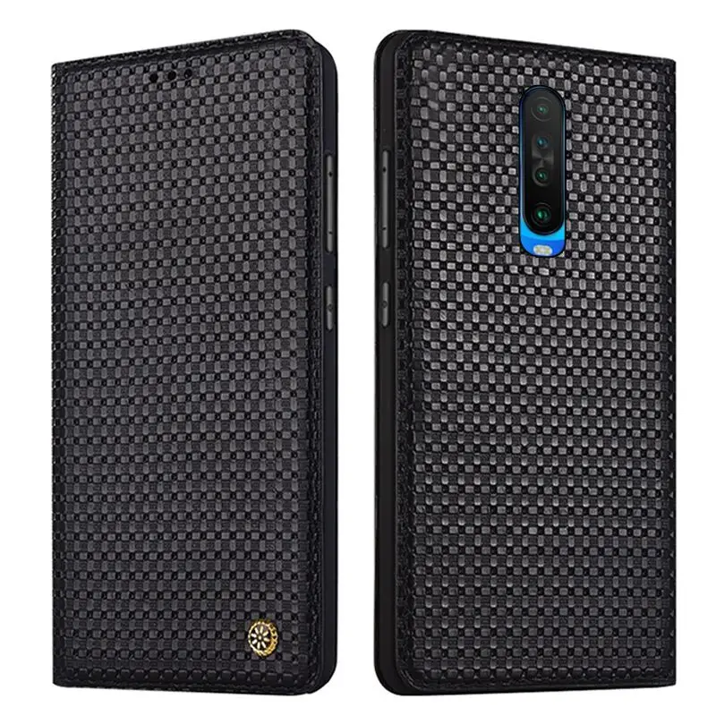 

High-end genuine leather cover magnetic holder phone case for Xiaomi Redmi K30 Pro flip cover for Redmi K30 flip cases funda