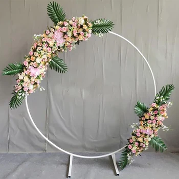 

Circulo boda arco Fondo estante de hierro forjado accesorios decorativos DIY redondo fiesta Fondo estante flor con Framer