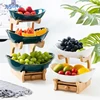 JOYLOVE Ceramic Candy Dish Three-layer Fruit Plate Snack Plate Creative Modern Dried Fruit Fruit Basket Living Room Home Solid ► Photo 1/6