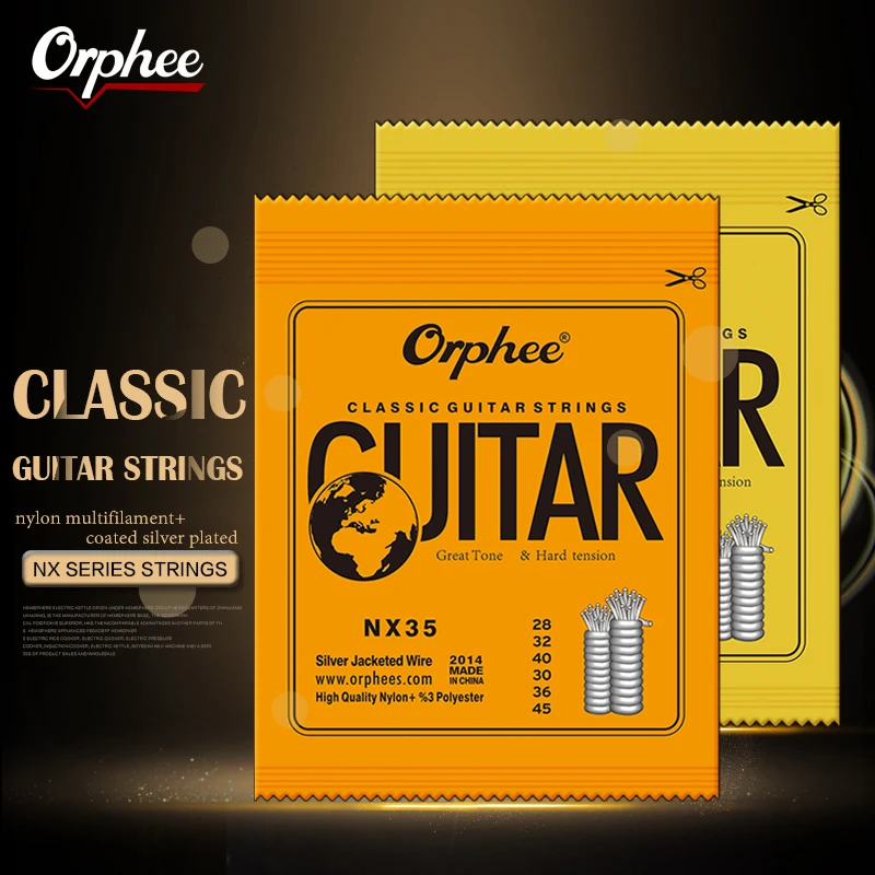 

5 Sets Orphee Nylon Classical Acoustic Guitar String Silver Plated Wire Hard Normal Tension NX35/NX36 Guitar Strings