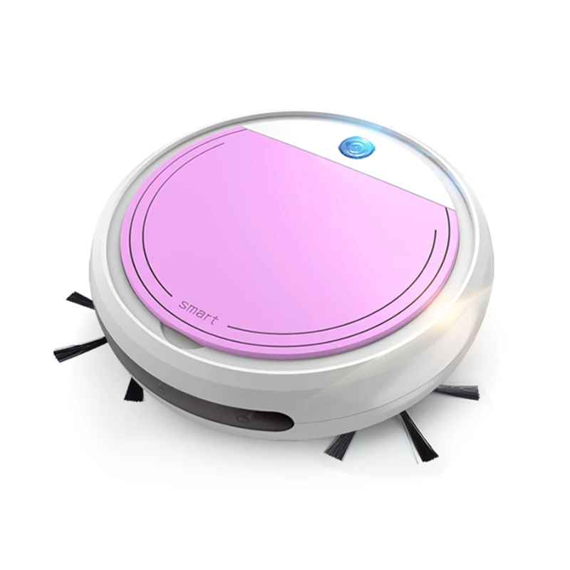 Перезаряжаемые умные пылесосы робот 4 в 1 3200pa USB Авто умная подметальная сухая влажная Швабра УФ стерилизатор сильное всасывание уборочная машина - Цвет: White Pink