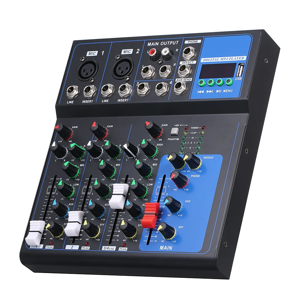 High Tone Quality Multi-Function Recording Mixing Console 4-Channel Meeting Hosting Singing | Спорт и развлечения