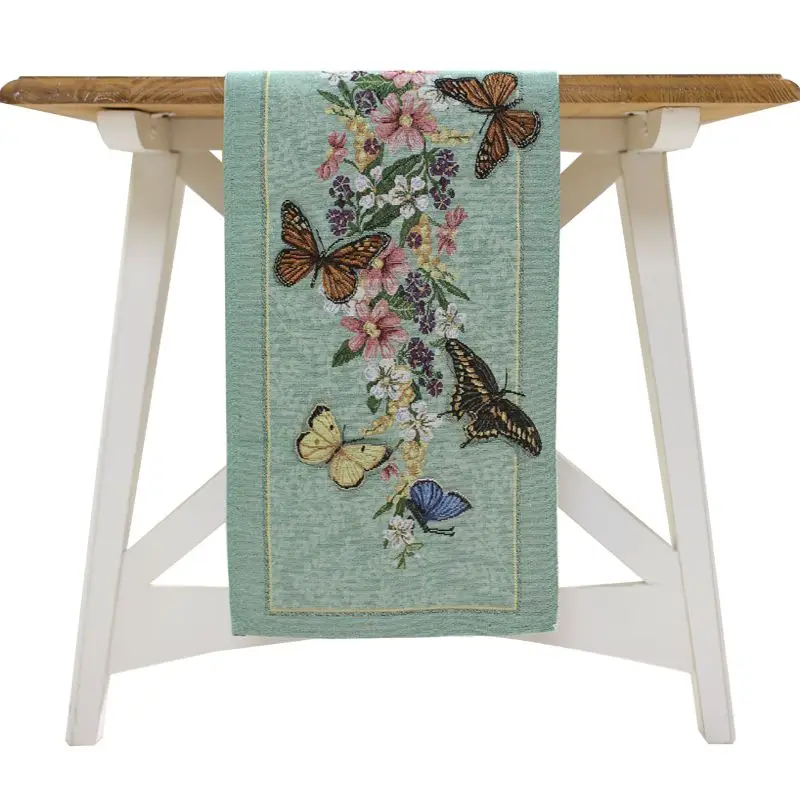 Idyllic американская бабочка вышитые обеденный стол украшение ТВ шкаф флаг-кофейный столик крышка полотенце ткань A59-40