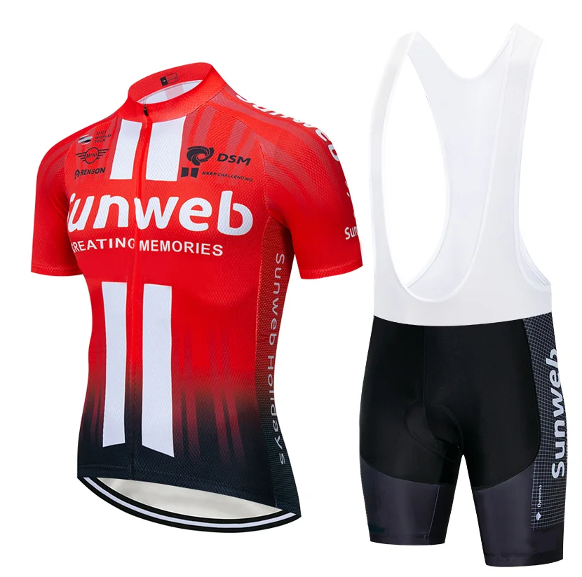 Мука SUNWEB одежда для команды велосипедистов велосипед Джерси 12D Велосипед Шорты Ropa Ciclismo быстросохнущие мужские летние велосипедный майон комплект укороченных брюк - Цвет: Cycling suit