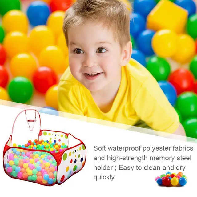 Pudcoco US Stock Folding Playpen Ocean Ball Game Pool Portable Game Play Tent In/Outdoor Playing House Pool Pit Kids Tent Toy 5