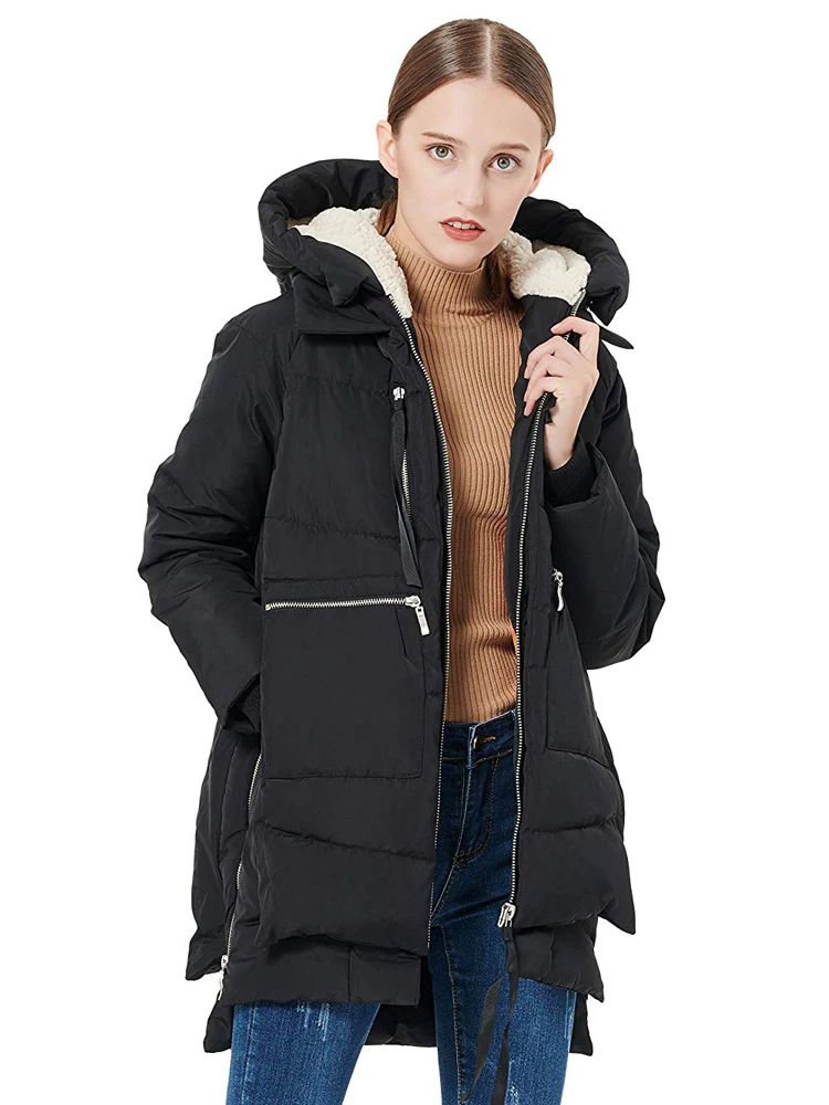 Утепленное пальто для женщин ArmyGreen на молнии с карманом хлопковая куртка Женская Длинная женская Повседневная зимняя теплая одежда больших размеров