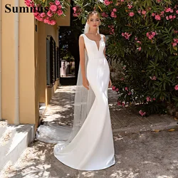 Sumnus Mermaid Wedding Dresses Simple Sleeveless Boho Simple Bridal Dress Boho Wedding Party Gowns 2022