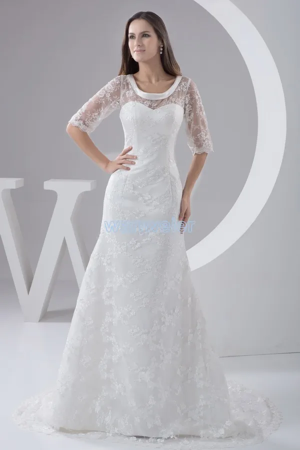 

2018 new design hot half sleeve custom size bridal gown sweetheart elegant white lace jacket mermaid mother of the bride dress