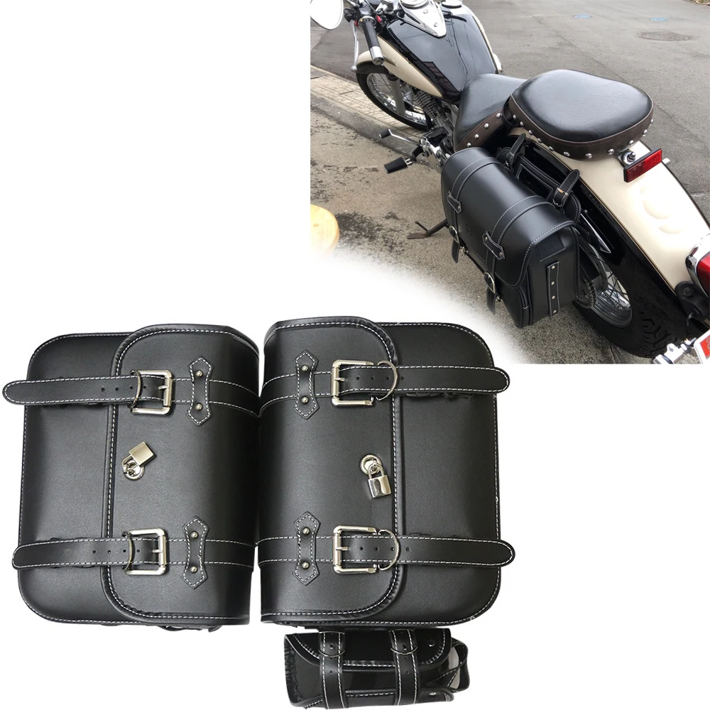 Motorcycle Saddlebag Side Bag PU Waterproof Tool Bag For Honda Rebel