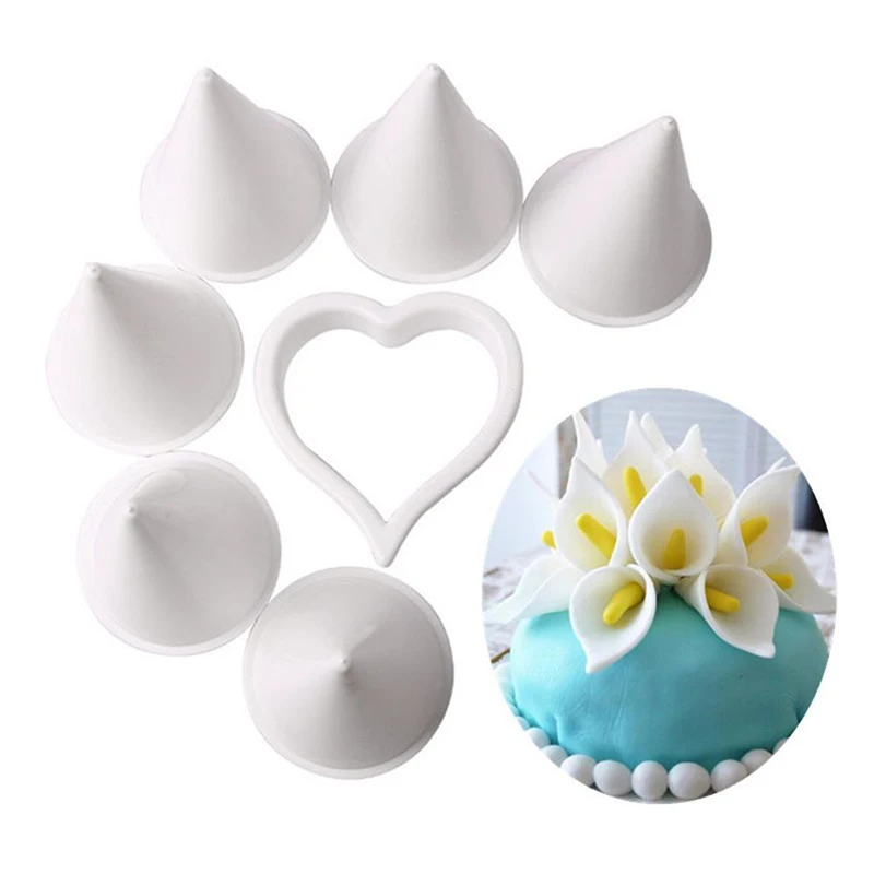 

7PCS/Set Calla Lily Former Flower Modelling Cutter Gum Paste Cake Decor Tool [3]